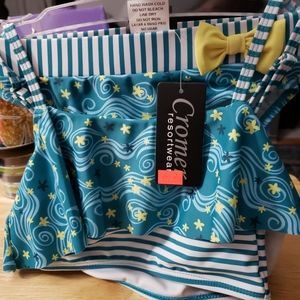 Kids teal swirl 2 pc swimsuit size 4